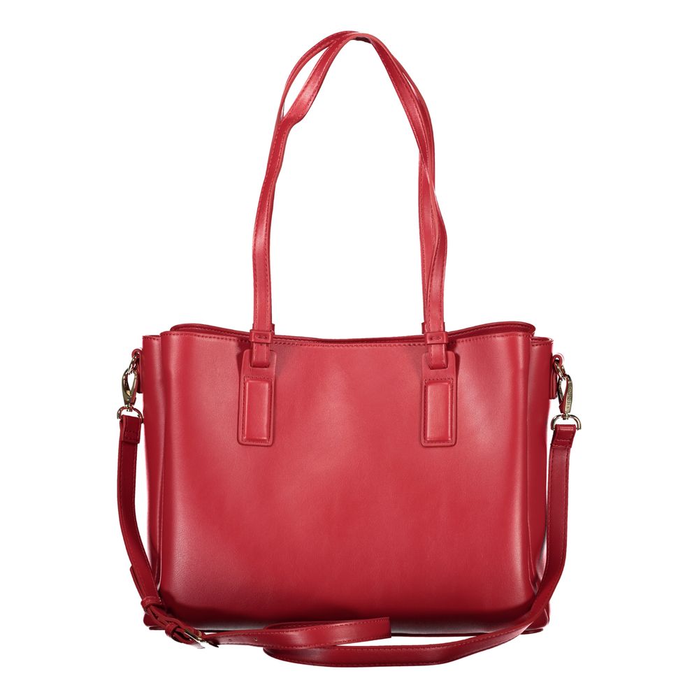 Mario Valentino Red Leather Handbag with Chic Style