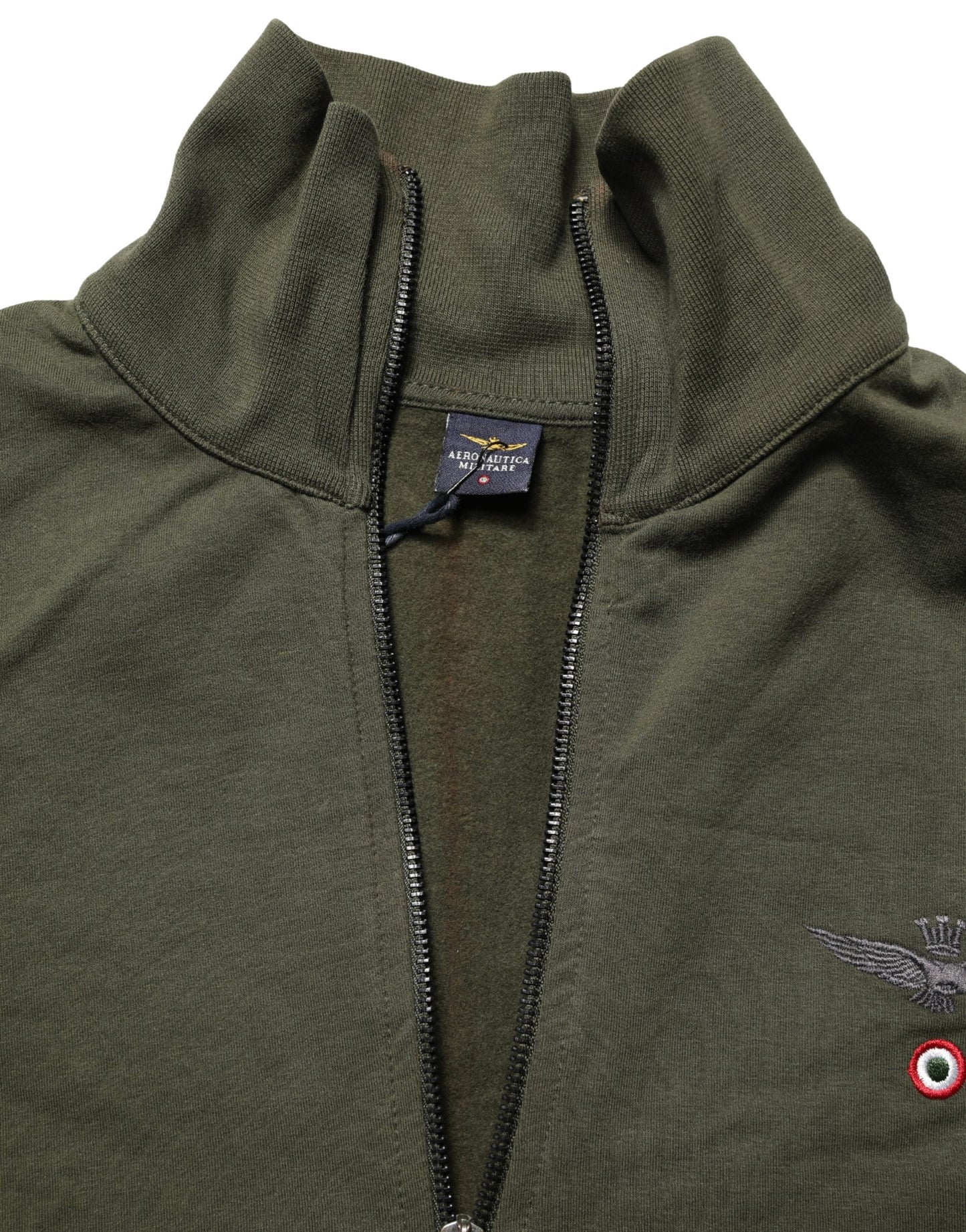 Aeronautica Militare Military Green Half Zip Sweatshirt Sweater