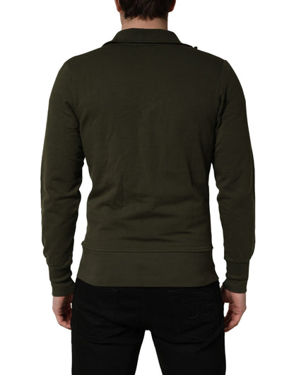 Aeronautica Militare Military Green Half Zip Sweatshirt Sweater