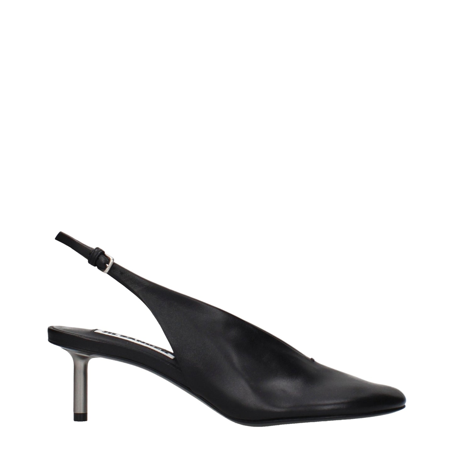 Jil Sander Black Leather Pumps with Vintage Effect