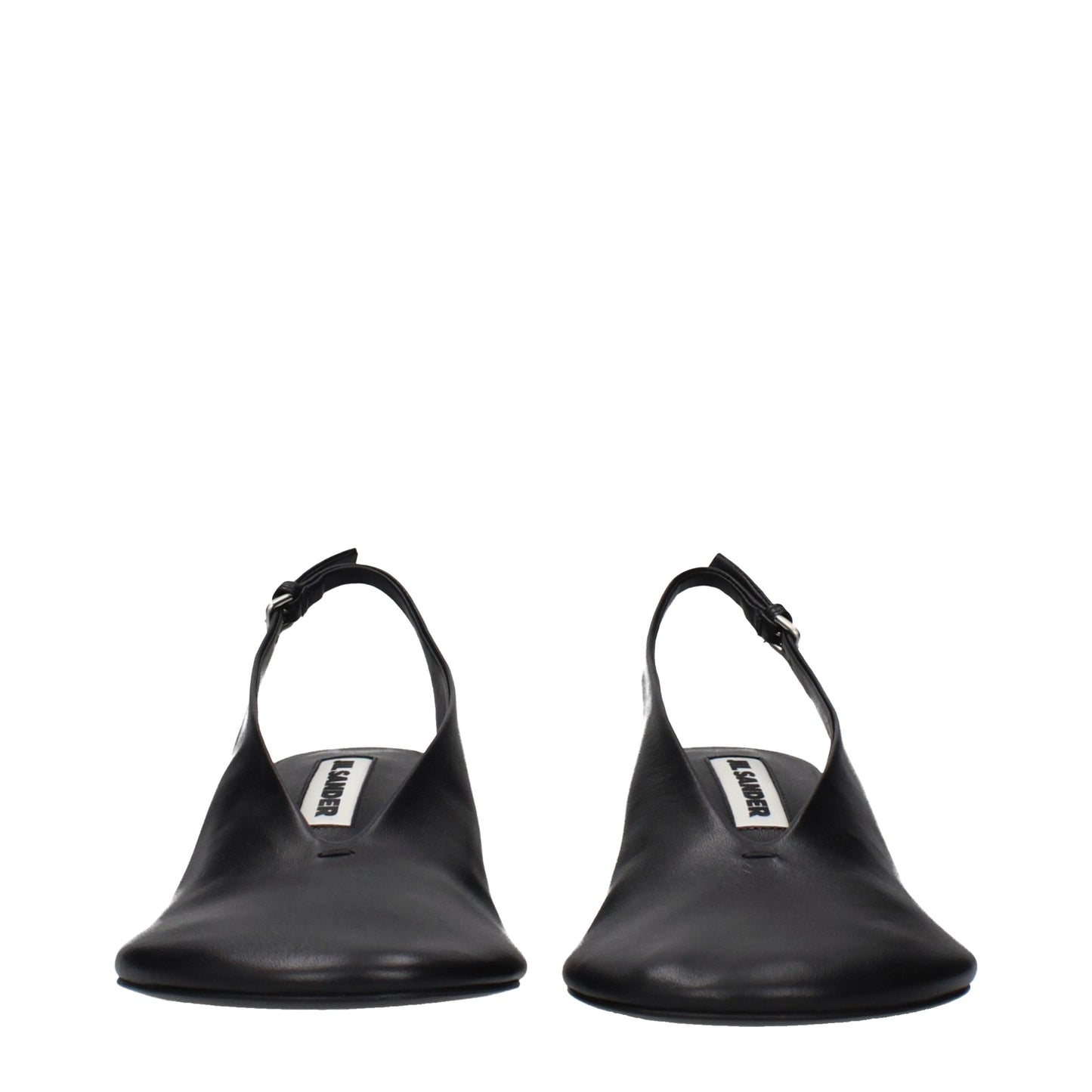 Jil Sander Black Leather Pumps with Vintage Effect