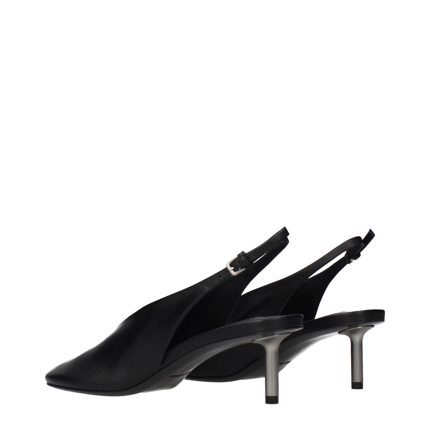 Jil Sander Black Leather Pumps with Vintage Effect