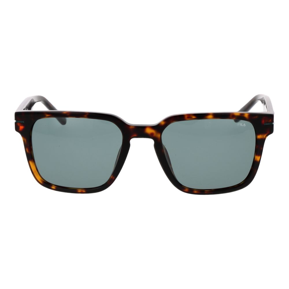 Fila Men’s Sunglasses – Brown Square Frame, Green Lenses