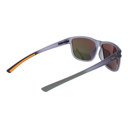 Fila Men's Sunglasses – Grey Square Frame, Green Polarized Lenses