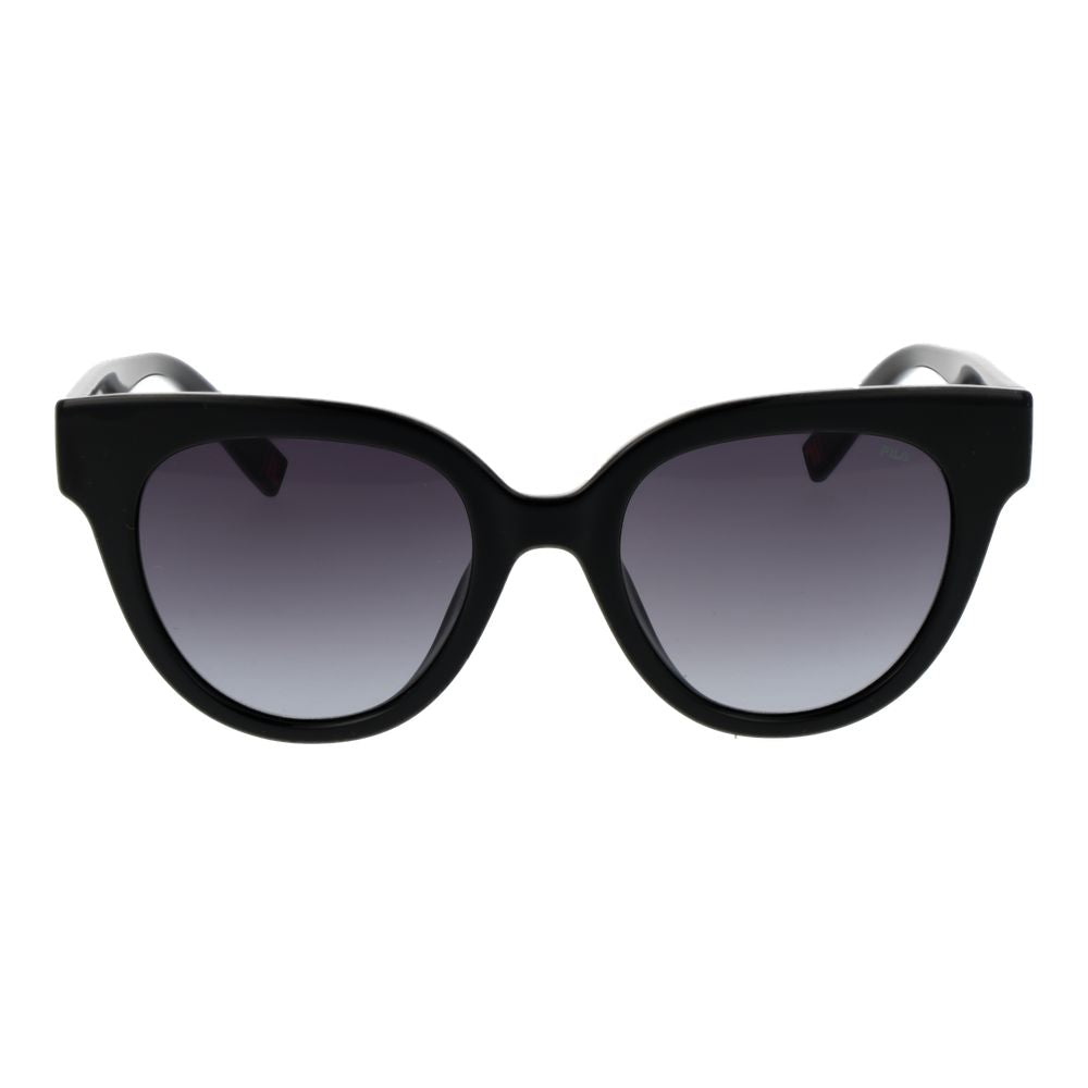Fila Women’s Sunglasses – Black Cat Eye Frame, Grey Gradient Lenses