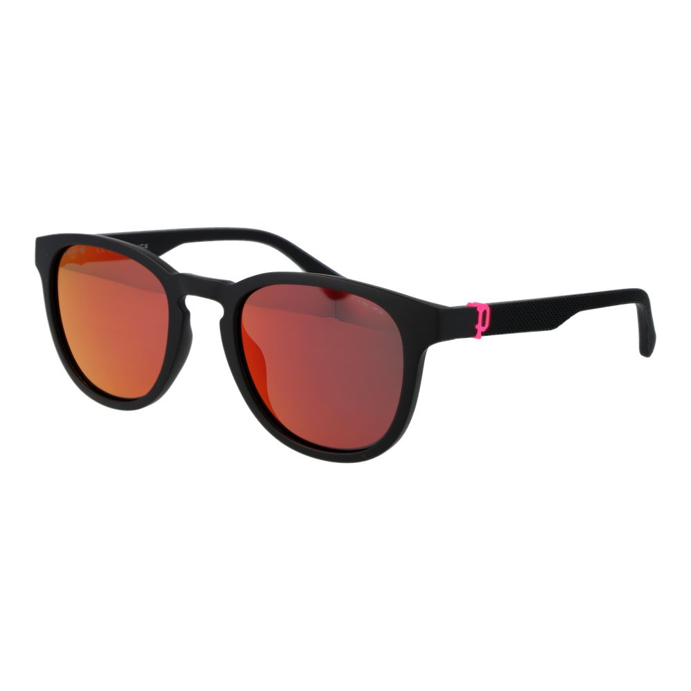 Police Men's Sunglasses – Black Full-Rim Frame, Orange Mirrored Lenses