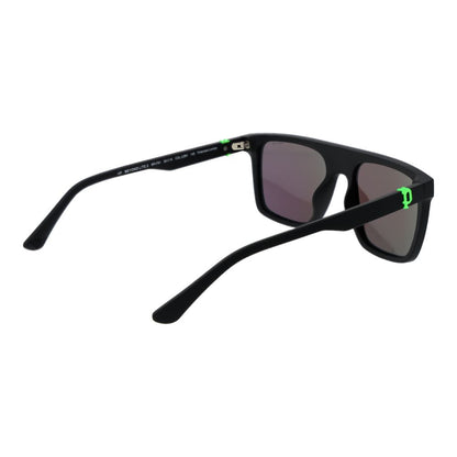 Police Men’s Sunglasses – Black Square Frame, Pink Polarized Lenses