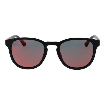 Police Men's Sunglasses – Black Full-Rim Frame, Orange Mirrored Lenses