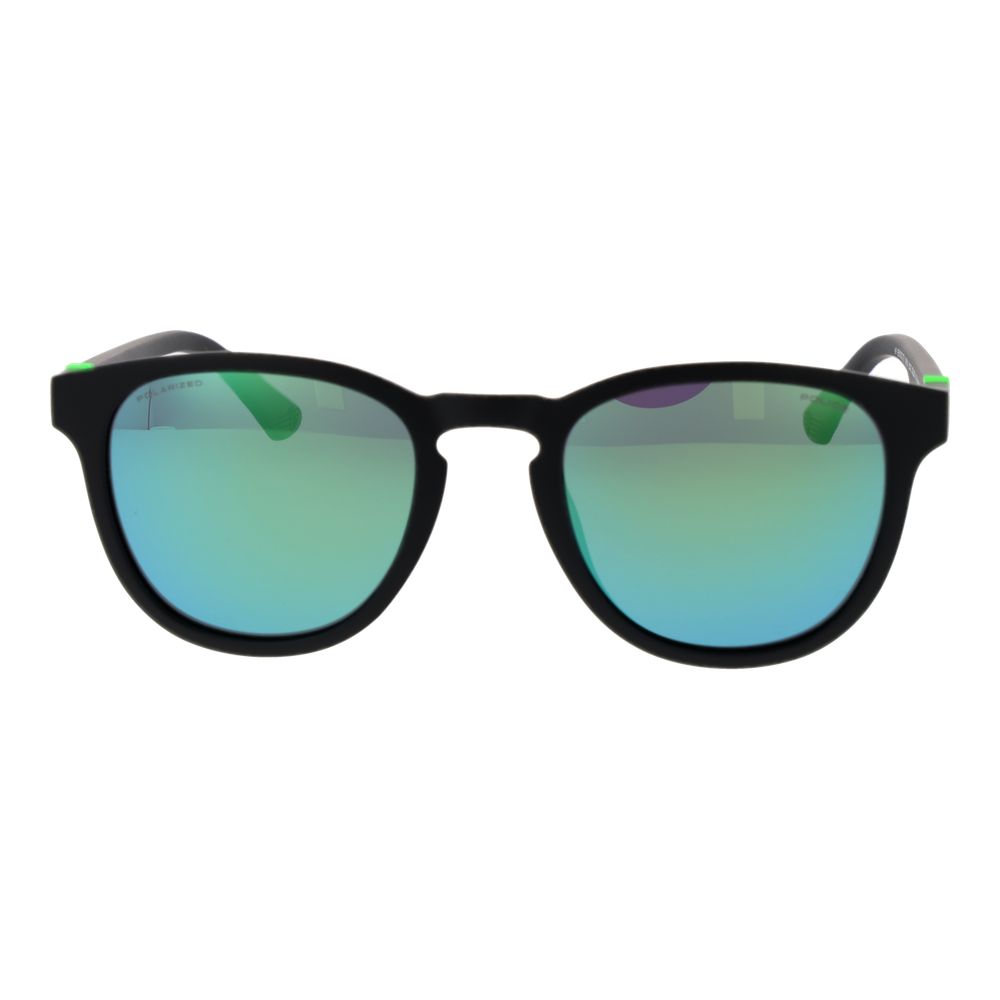 Police Men's Sunglasses – Black Full-Rim Frame, Green Mirrored Lenses
