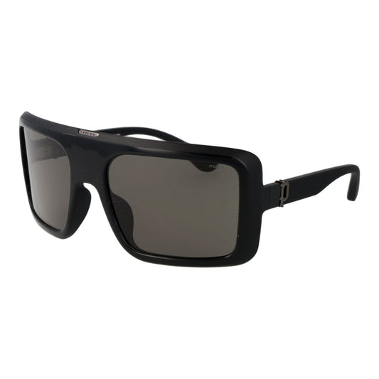 Police Men's Sunglasses – Black Square Frame, Grey Lenses