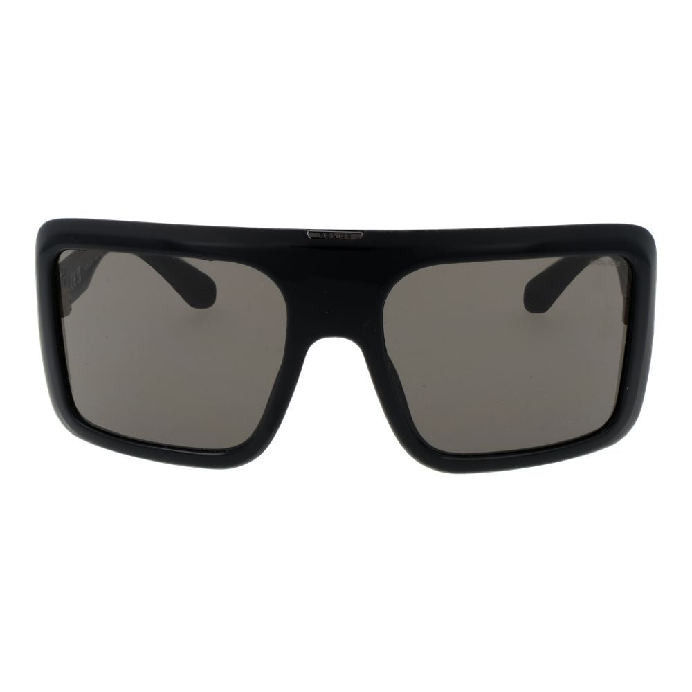 Police Men's Sunglasses – Black Square Frame, Grey Lenses