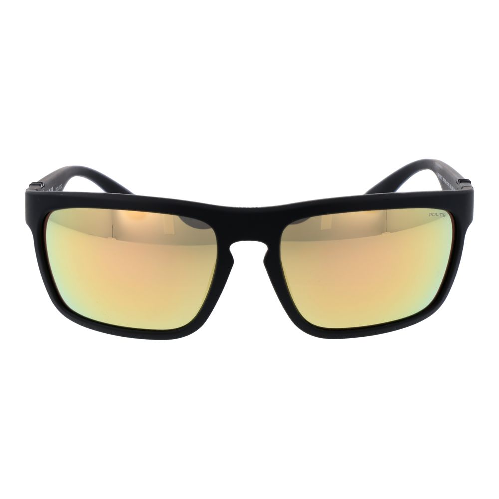 Police Men's Sunglasses – Black Full-Rim Frame, Grey Mirrored Lenses