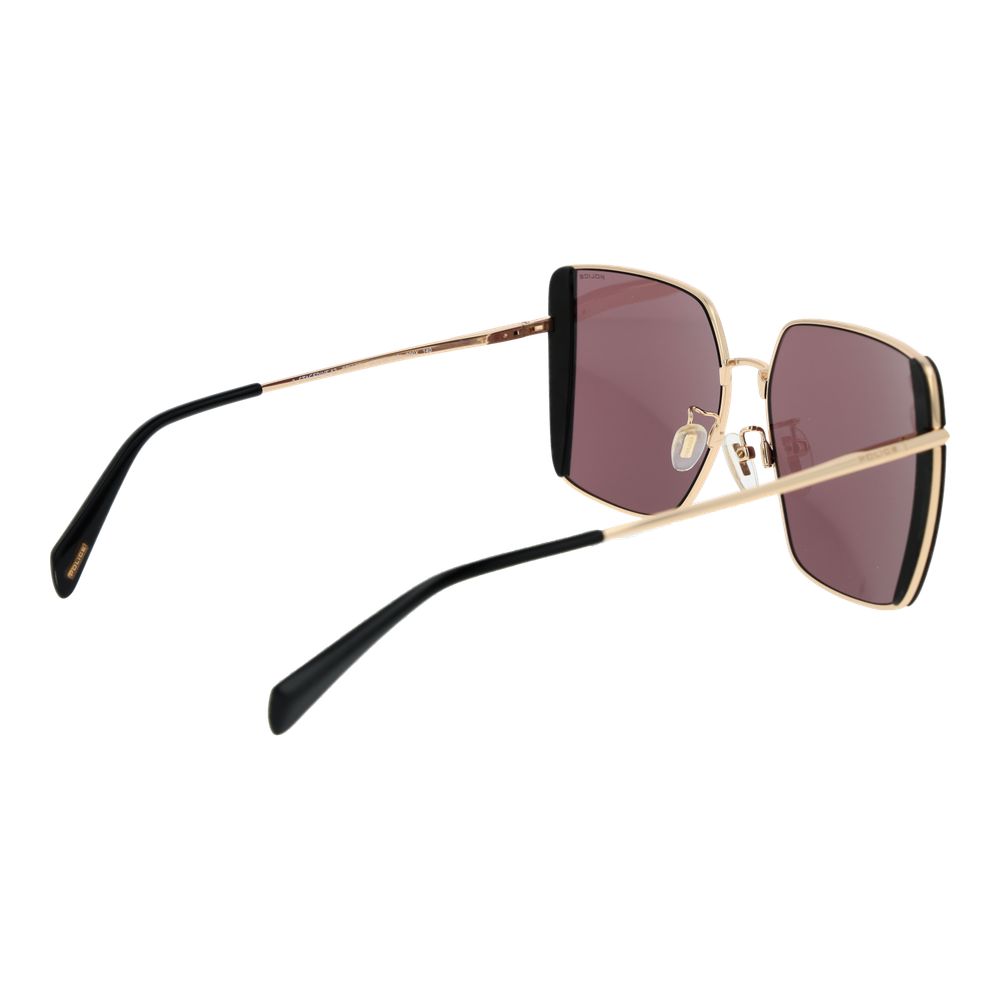 Police Women’s Sunglasses – Gold Square Frame, Mirrored Rose Lenses