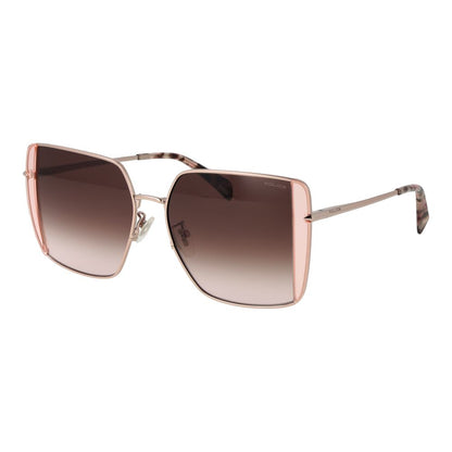 Police Women’s Sunglasses – Rose Gold Square Frame, Gradient Lenses