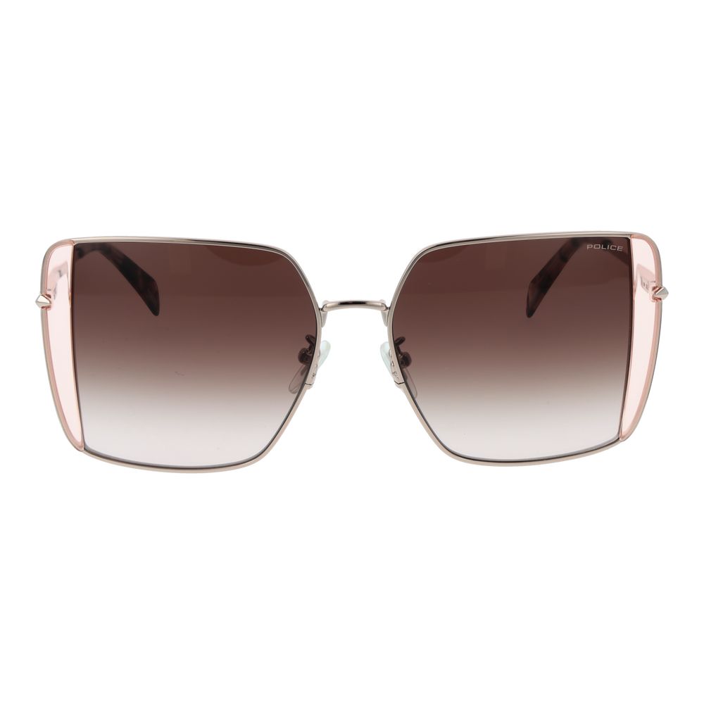 Police Women’s Sunglasses – Rose Gold Square Frame, Gradient Lenses