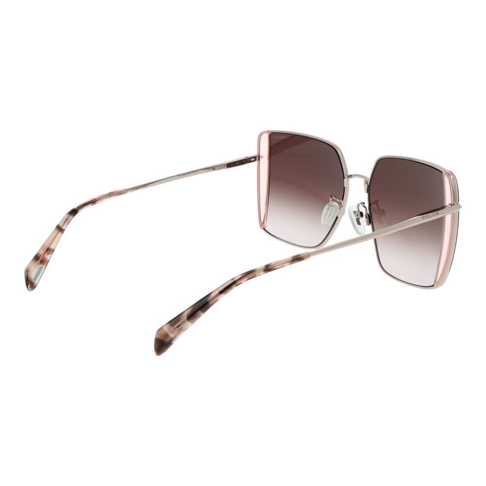 Police Women’s Sunglasses – Rose Gold Square Frame, Gradient Lenses