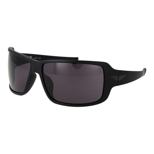 Police Men's Sunglasses – Black Rectangle Frame, Grey Lenses