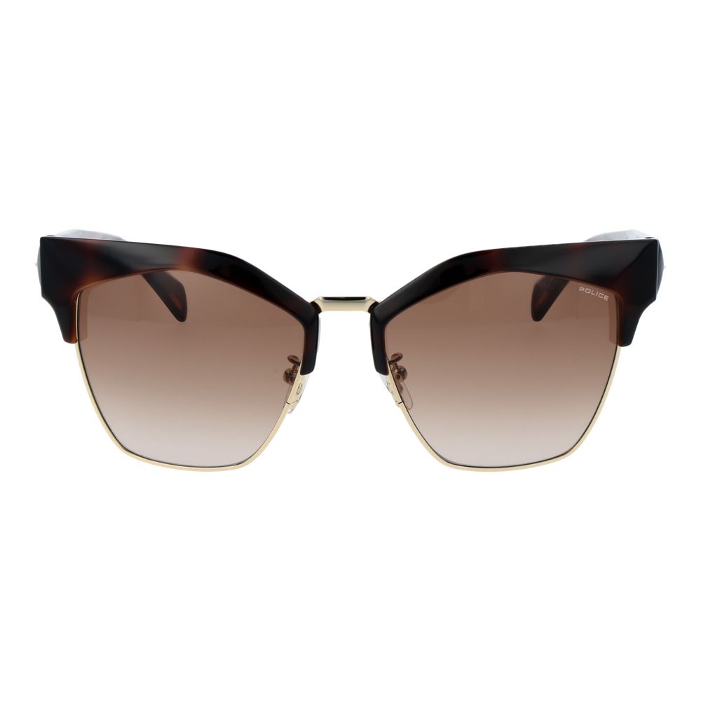 Police Women’s Sunglasses – Brown Square Frame, Gradient Lenses