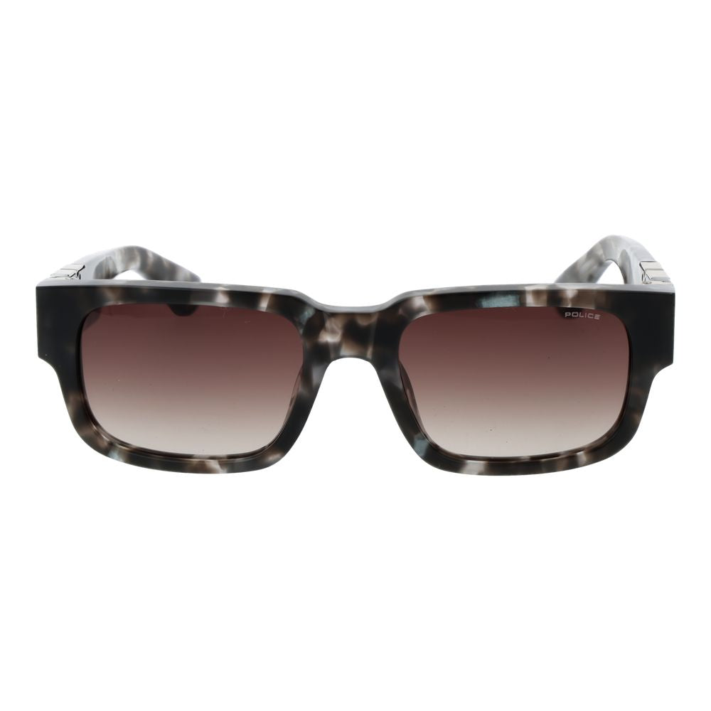 Police Unisex Sunglasses – Grey Full-Rim Frame, Brown Gradient Lenses