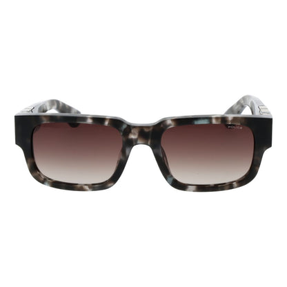Police Unisex Sunglasses – Grey Full-Rim Frame, Brown Gradient Lenses