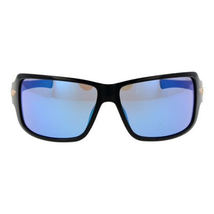 Police Men’s Sunglasses – Black Rectangle Frame, Grey Mirrored Lenses