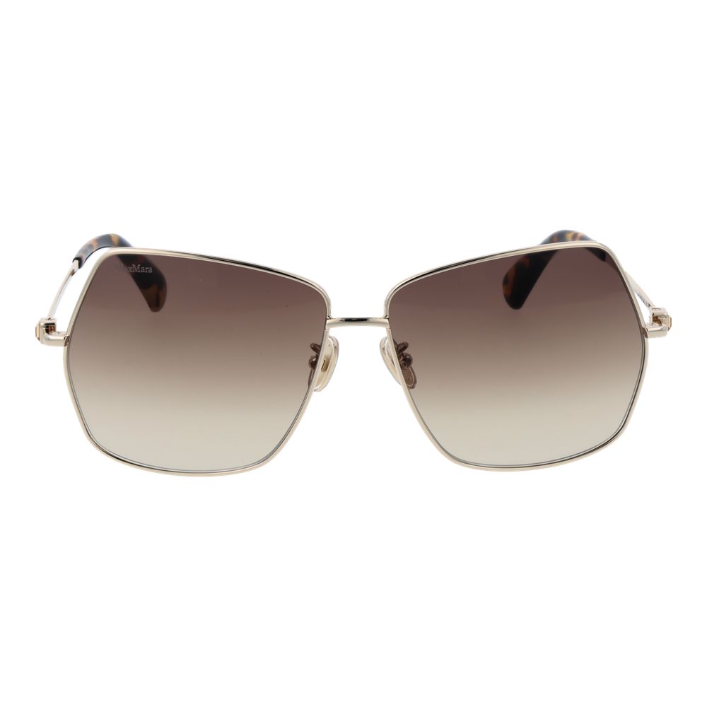 Max Mara Women’s Sunglasses – Gold Metal Frame, Brown Gradient Lenses