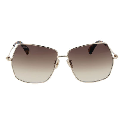 Max Mara Women’s Sunglasses – Gold Metal Frame, Brown Gradient Lenses