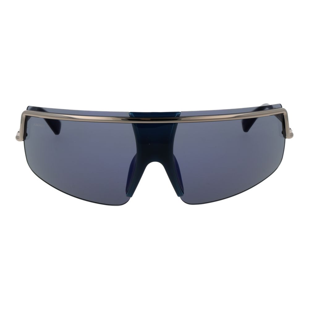 Max Mara Women’s Sunglasses – Silver Rimless Frame, Blue Mirrored Lenses