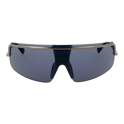 Max Mara Women’s Sunglasses – Silver Rimless Frame, Blue Mirrored Lenses