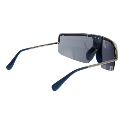 Max Mara Women’s Sunglasses – Silver Rimless Frame, Blue Mirrored Lenses