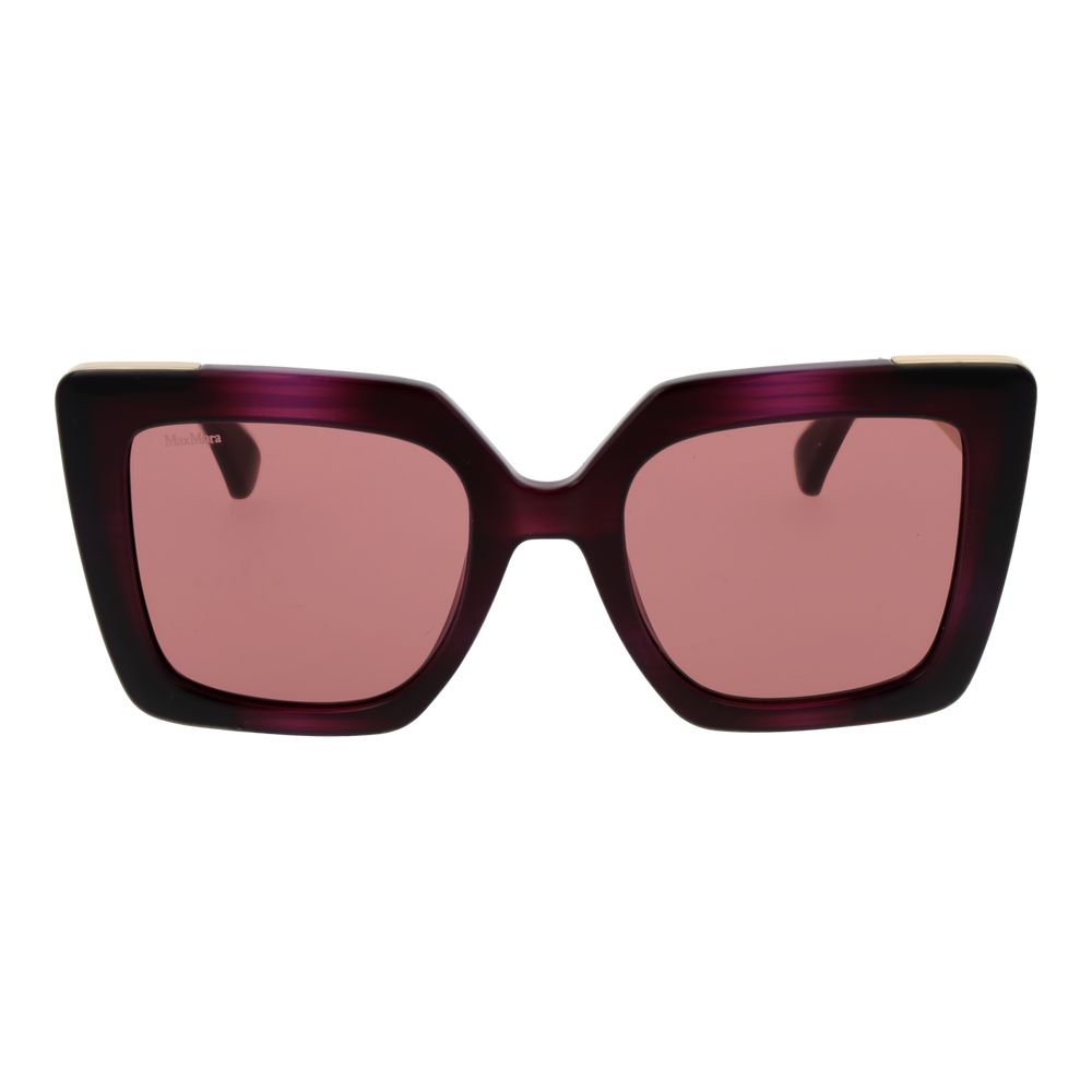 Max Mara Women’s Sunglasses – Purple Square Frame, Pink Lenses
