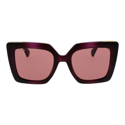 Max Mara Women’s Sunglasses – Purple Square Frame, Pink Lenses