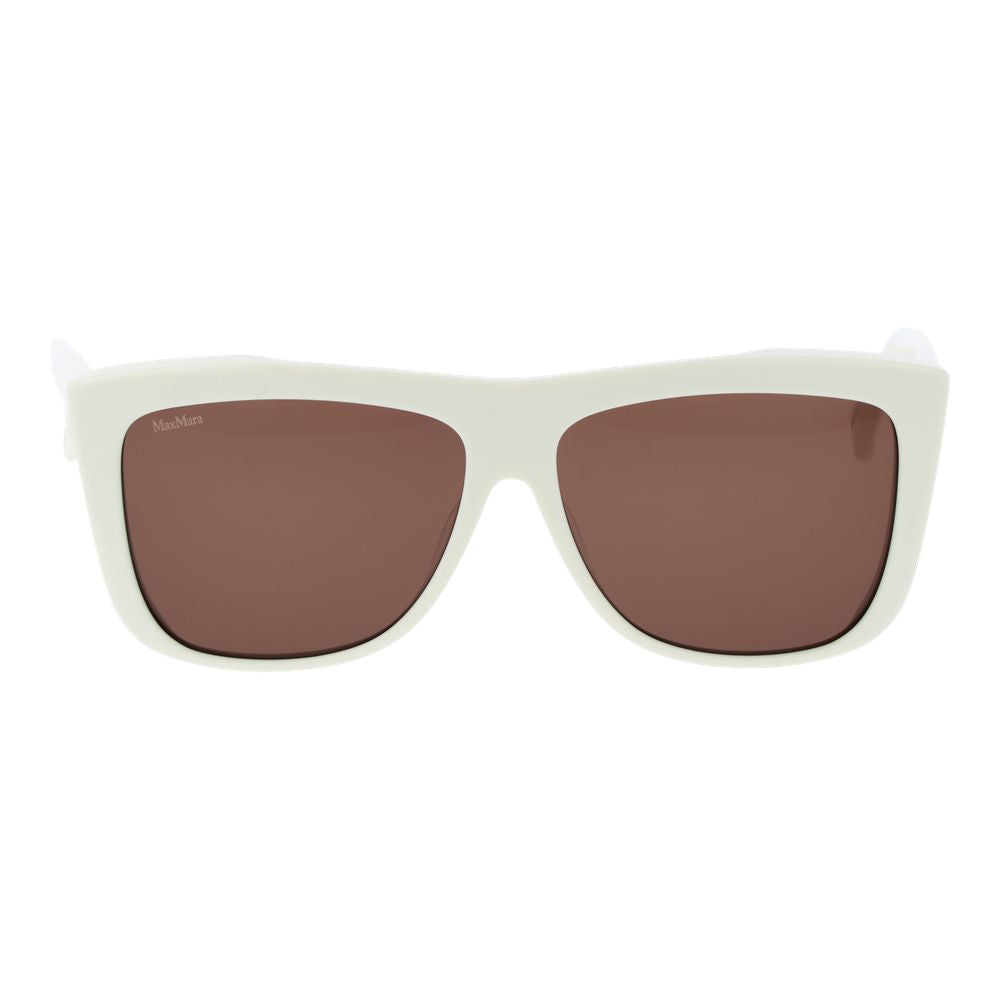 Max Mara Women’s Sunglasses – White Frame, Brown Lenses