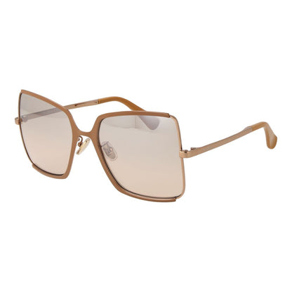Max Mara Women’s Sunglasses – Brown Metal Frame, Silver Mirrored Lenses