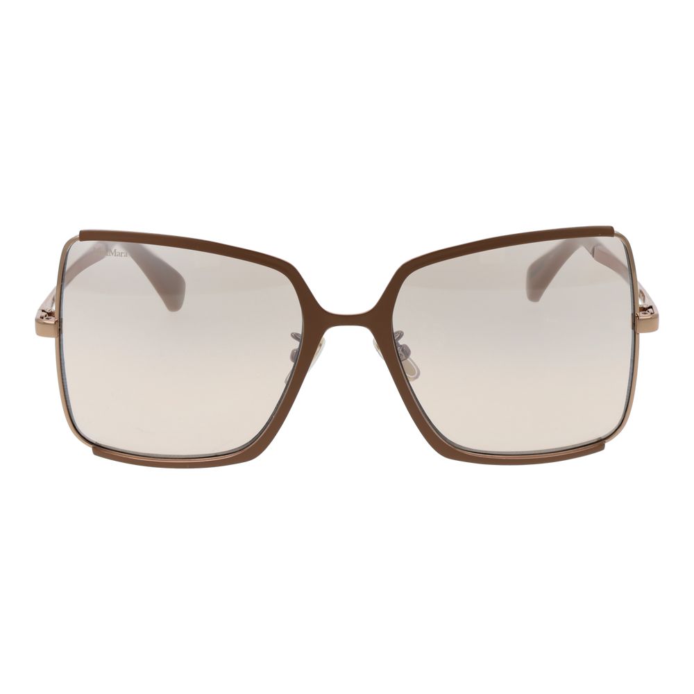Max Mara Women’s Sunglasses – Brown Metal Frame, Silver Mirrored Lenses