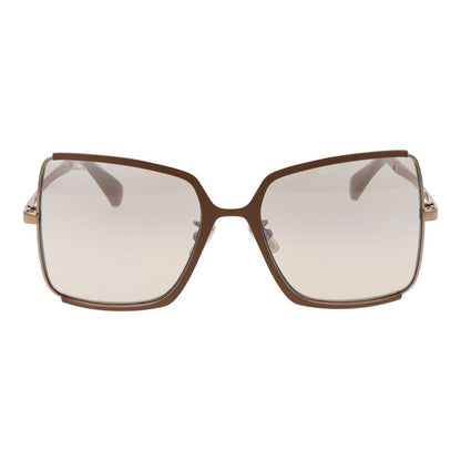 Max Mara Women’s Sunglasses – Brown Metal Frame, Silver Mirrored Lenses
