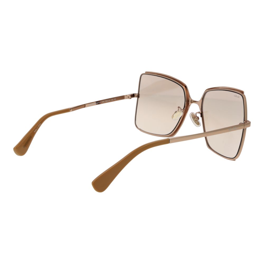 Max Mara Women’s Sunglasses – Brown Metal Frame, Silver Mirrored Lenses