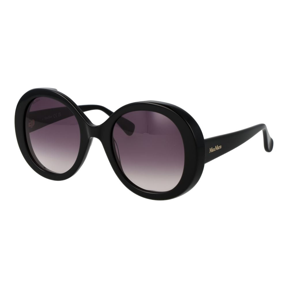 Max Mara Women’s Sunglasses – Black Round Frame, Gradient Lenses