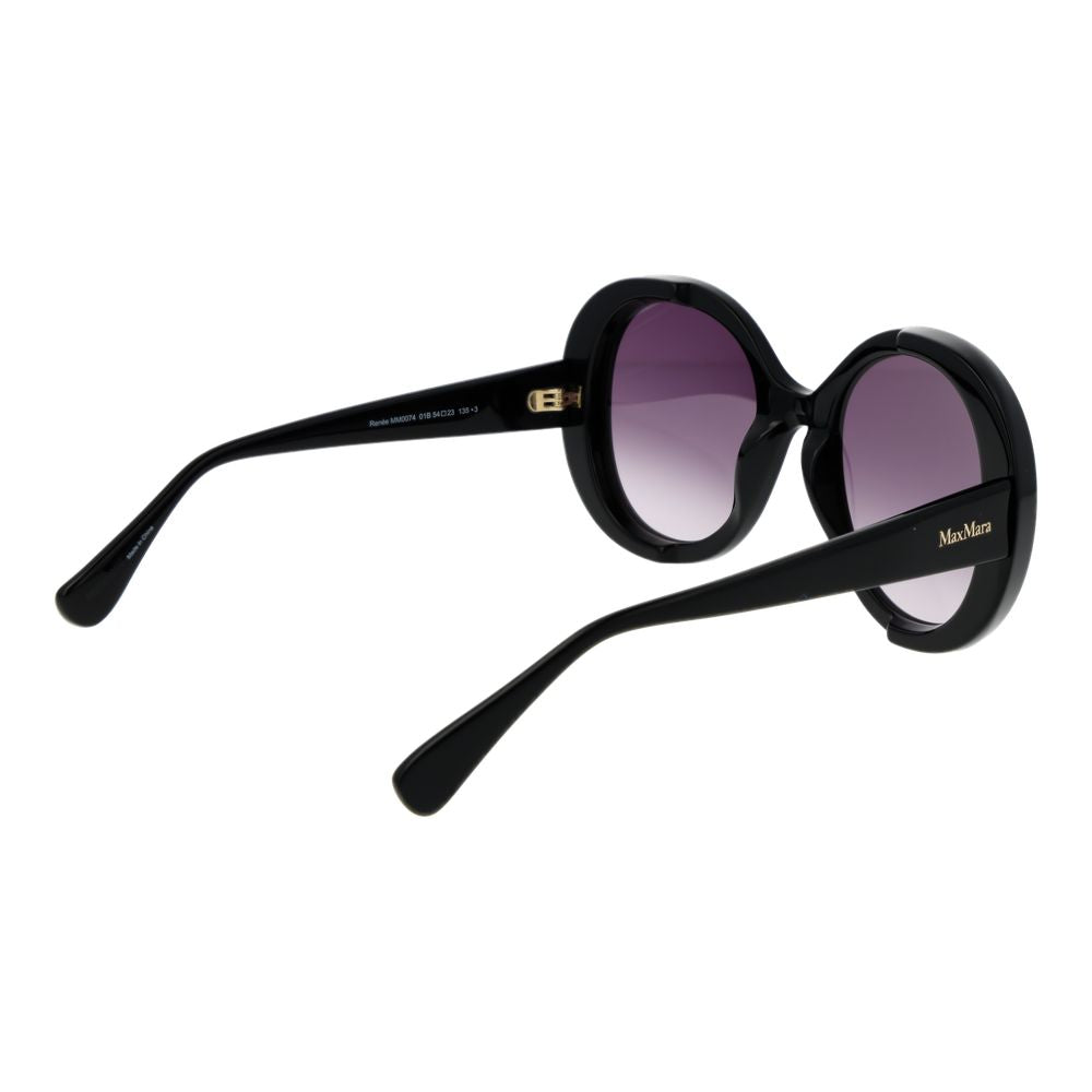 Max Mara Women’s Sunglasses – Black Round Frame, Gradient Lenses