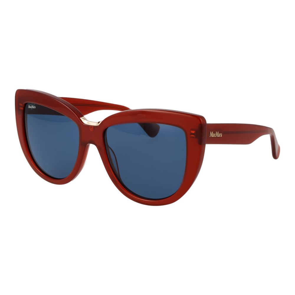 Max Mara Women’s Sunglasses – Red Frame, Blue Lenses