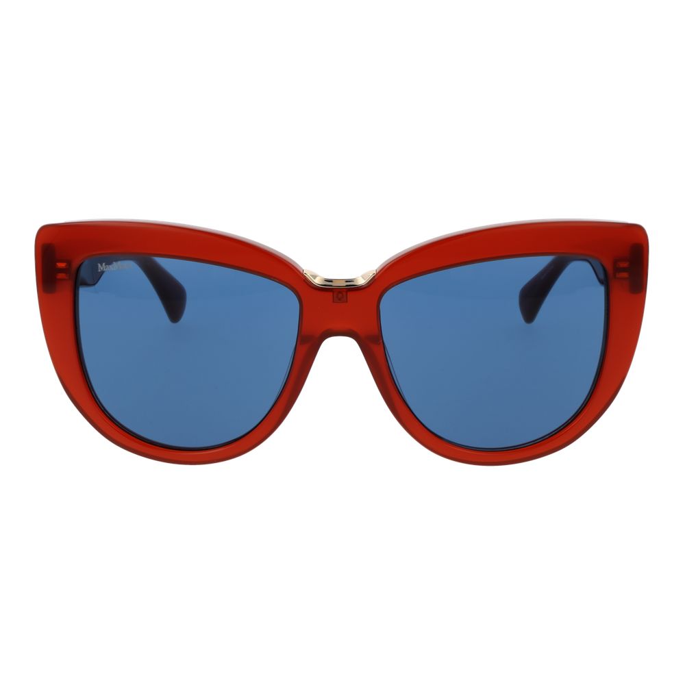 Max Mara Women’s Sunglasses – Red Frame, Blue Lenses