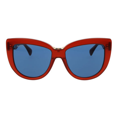 Max Mara Women’s Sunglasses – Red Frame, Blue Lenses