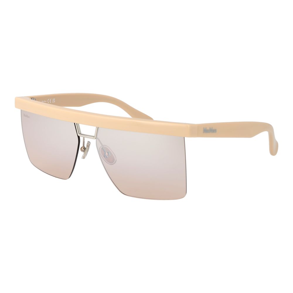 Max Mara Women’s Sunglasses – Beige Half-Rim Frame, Black Lenses