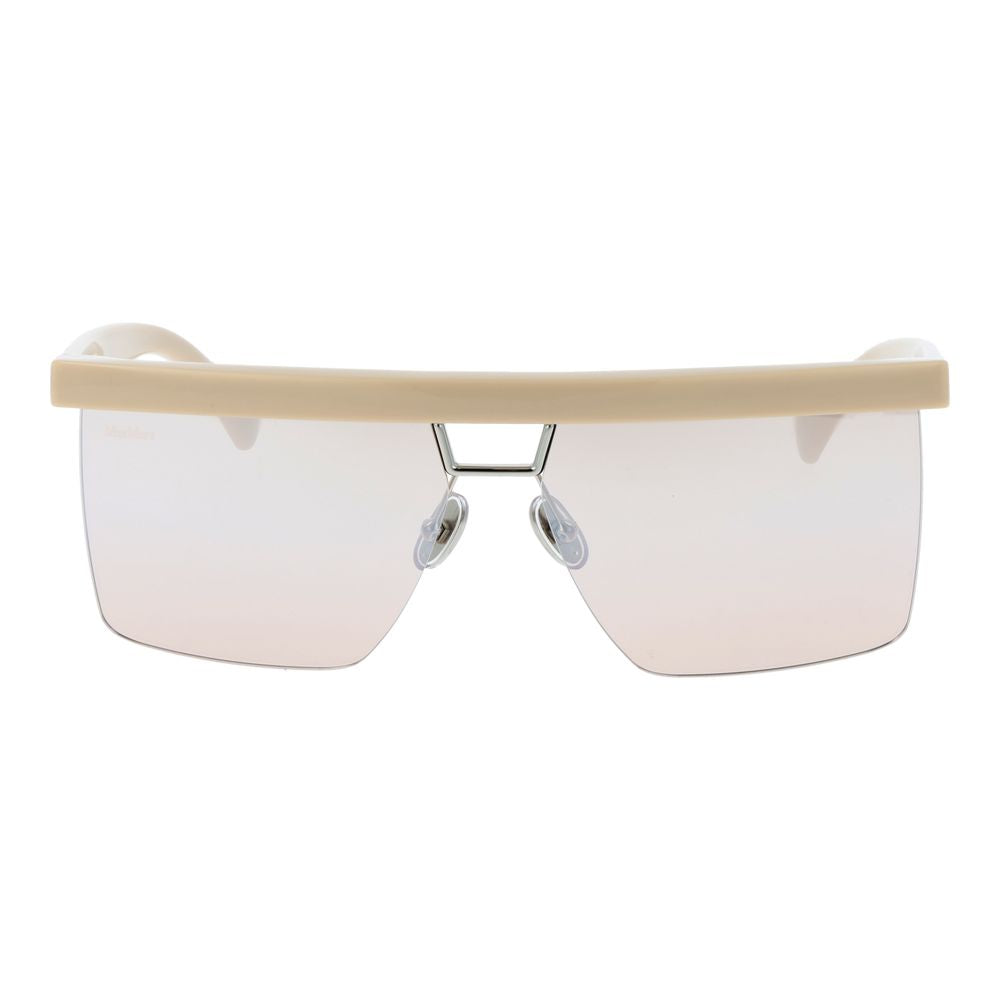 Max Mara Women’s Sunglasses – Beige Half-Rim Frame, Black Lenses