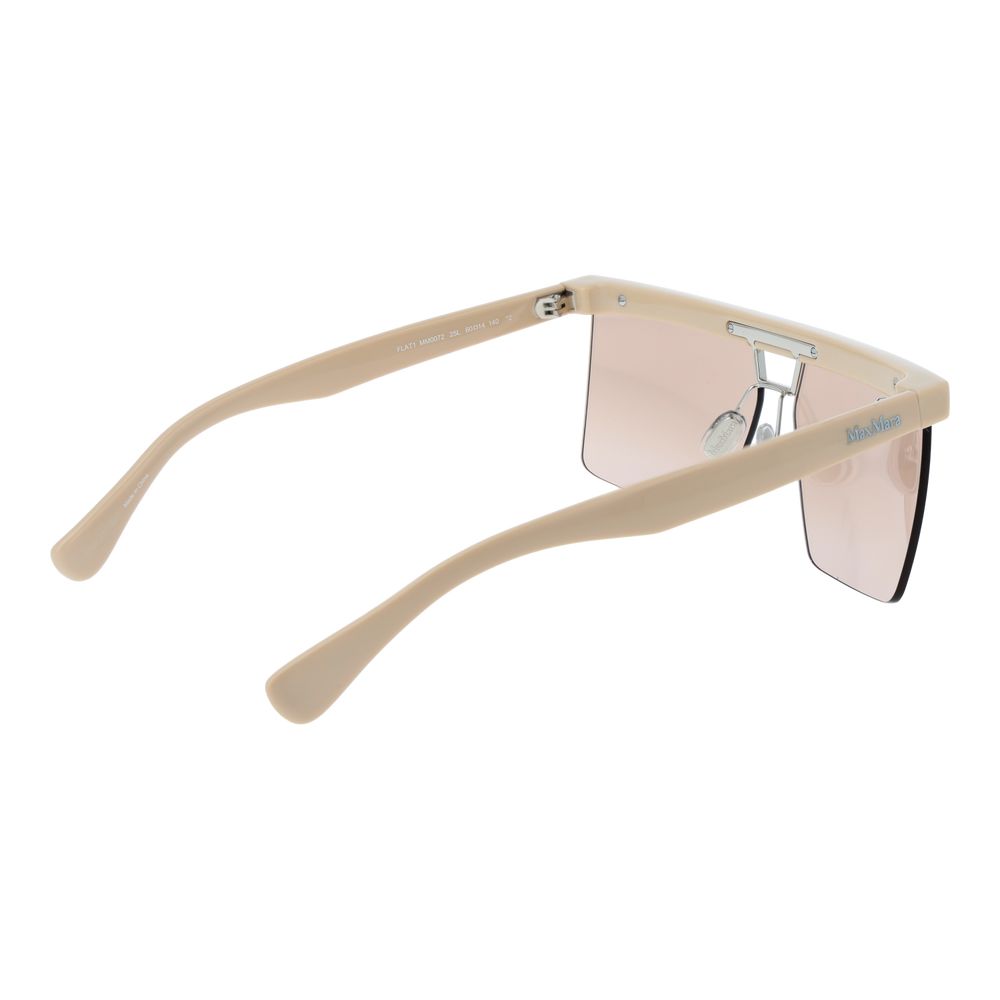 Max Mara Women’s Sunglasses – Beige Half-Rim Frame, Black Lenses