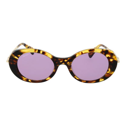 Max Mara Women’s Sunglasses – Multicolor Oval Frame, Purple Lenses