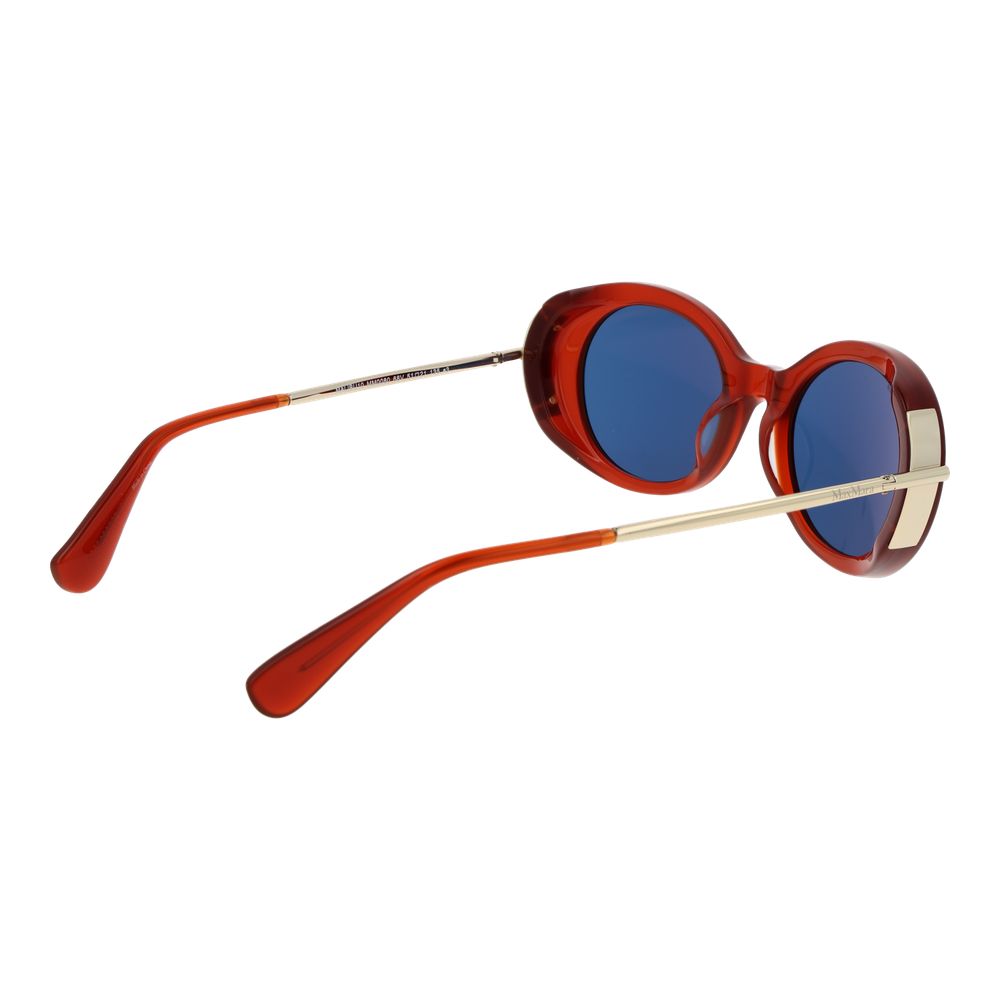 Max Mara Women’s Sunglasses – Red Oval Frame, Blue Lenses