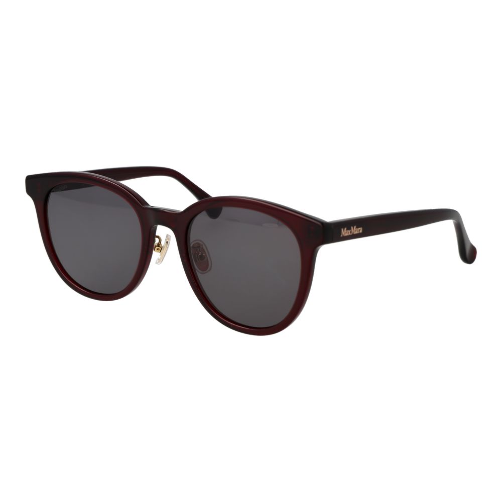 Max Mara Women’s Sunglasses – Burgundy Full-Rim Frame, Grey Lenses