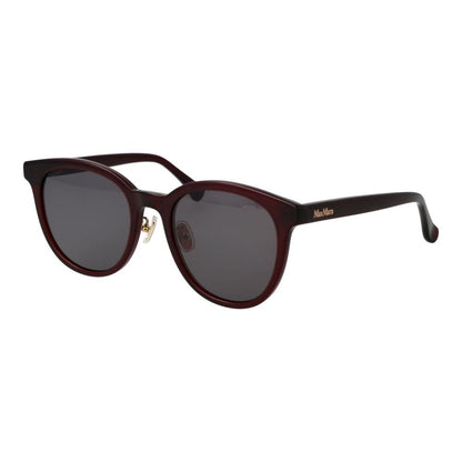 Max Mara Women’s Sunglasses – Burgundy Full-Rim Frame, Grey Lenses