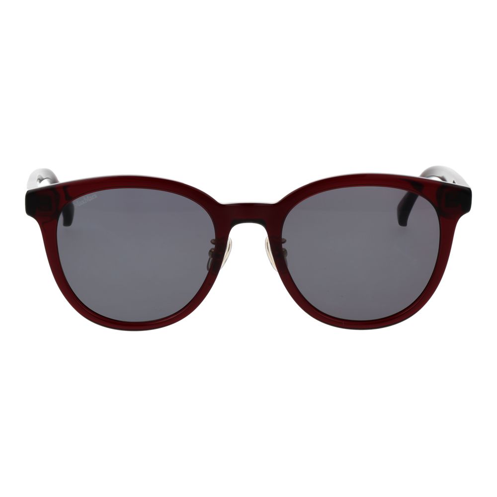 Max Mara Women’s Sunglasses – Burgundy Full-Rim Frame, Grey Lenses